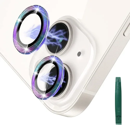 Vista 12 de Protector de lente de cámara de metal de aleación de alta calidad, protector de pantalla de vidrio templado compatible con iPhone 14 / Plus, ultra