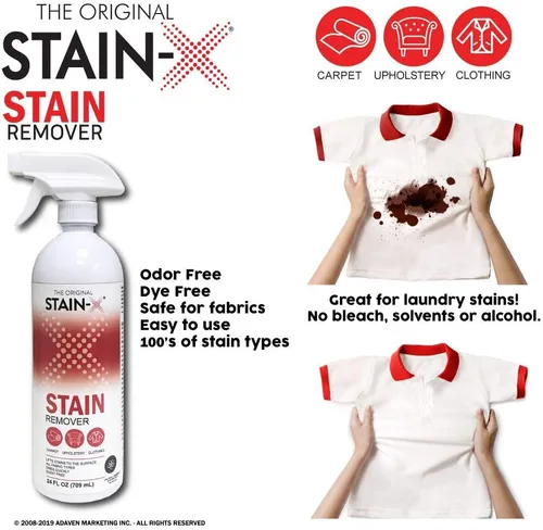 Vista 3 de STAIN-X Quitamanchas - Quitamanchas multiusos para alfombras, tapicería y ropa, 24 onzas