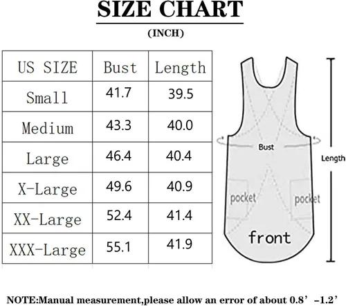 Vista 7 de WROLEM Women's Cross Back Pinafore Apron with Large Pockets Home Kitchen, Restaurant, Coffee house,Cooking Gardening Works