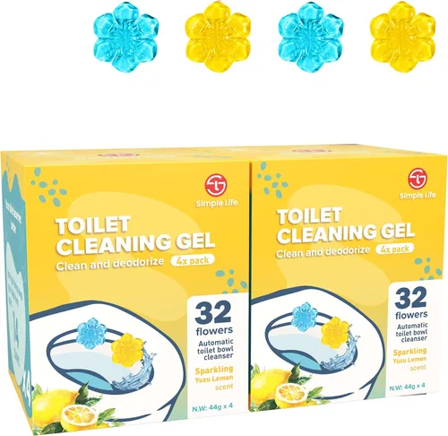 Vista 12 de Simple Life Gel limpiador de inodoro, sello de gel para inodoro de flores frescas, detiene la cal y las manchas con aroma refrescante Limpieza
