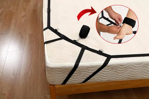 Vista 6 de Pulseras sexuales de mano peludas, juego sexual para cama, lazos sexuales para tobillos y muñecas para mujeres, collar sumiso, gargantillas, cuello