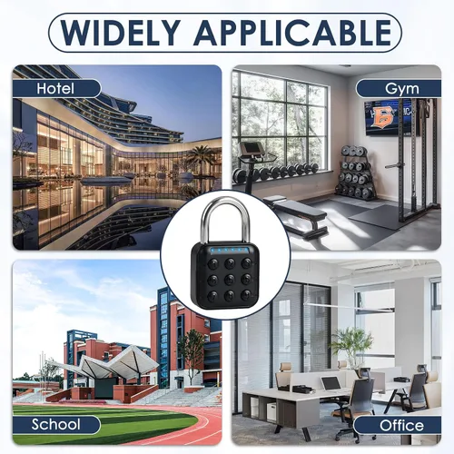 Vista 7 de Cerradura de combinación para casillero 6 dígitos contraseña digital candado para gimnasio Code Combo Aluminum Alloy Lock Push Button Security