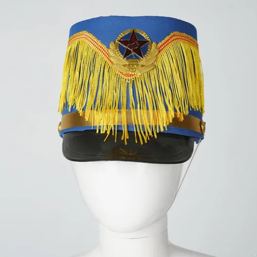 Vista 2 de winying Sombrero de tambor mayor para adultos y niños, sombrero de Majorette, sombrero de banda de tambor, sombrero de soldado de juguete con plumas