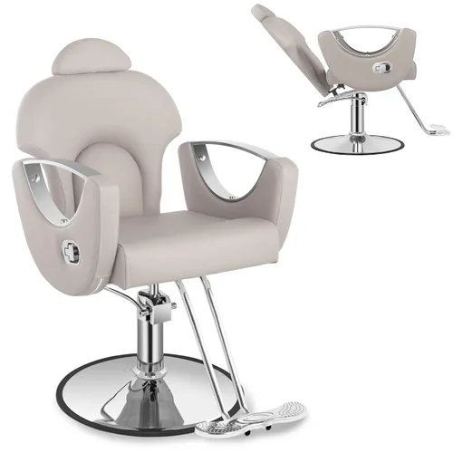Vista 12 de Silla de peluquero reclinable para estilista Todo negro