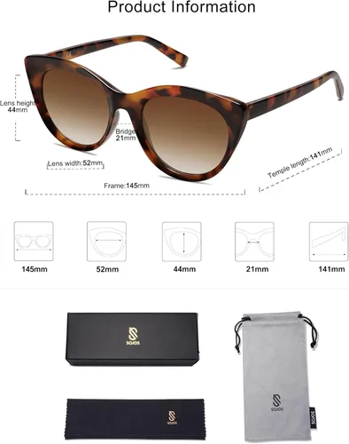 Vista 5 de SOJOS Trendy Polarized Sunglasses for Women,Retro Cat Eye Womens Sun Glasses SJ2221