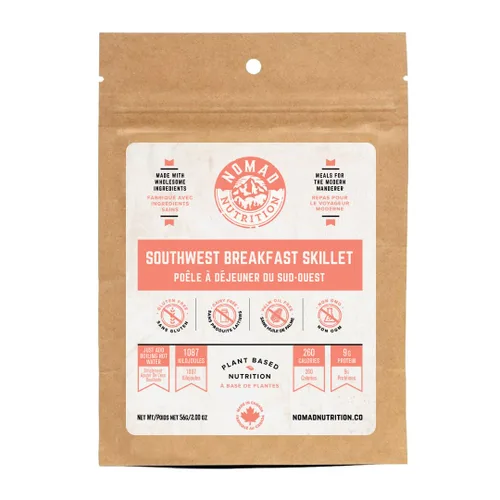 Vista 4 de Nomad Nutrition Southwest Breakfast Skillet - Comida de senderismo liofilizada instantánea para mochileros y campamentos, comidas de senderismo a