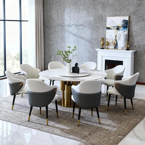 Vista 5 de Montary Juego de 2 sillas de comedor, modernas sillas de comedor empalmadas de piel sintética, respaldo ergonómico curvado con patas de acero al