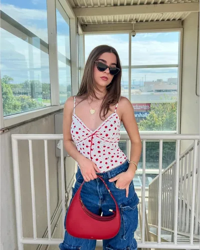 Vista 4 de JW PEI Bolso de hombro Harlee para mujer Rojo