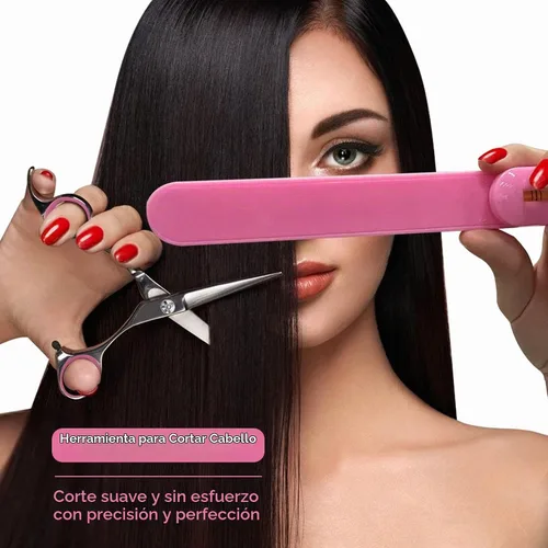 Vista 2 de Kit de corte de cabello para cortar cabello en casa, tijeras de cabello, recortadora de puntas abiertas, clips de flequillo, herramientas