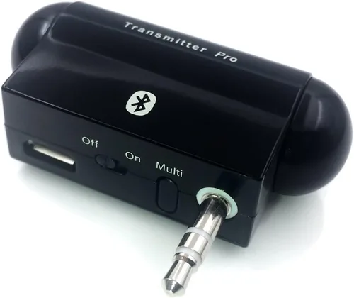 Vista 2 de Alead TxPro - Transmisor de audio estéreo inalámbrico multienlace Bluetooth (A2DP) con enchufe de audio de 0.138 in, para iPod, iPad, Zune, Zen