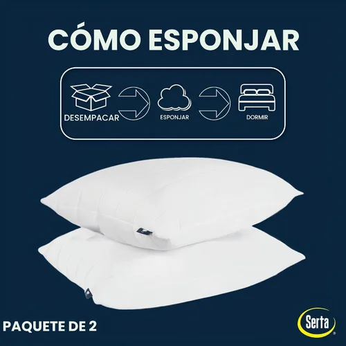 Vista 5 de Serta Down Illusion - Almohadas de algodón con soporte equilibrado Blanco