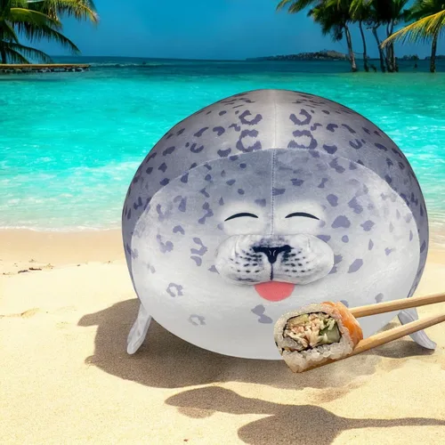 Vista 4 de Pineapple Almohada de Peluche de Foca, Peluche Gigante de Animal de Peluche, Juguetes de Peluche Suaves de Foca de Peluche, Peluches Lindos Jumbo