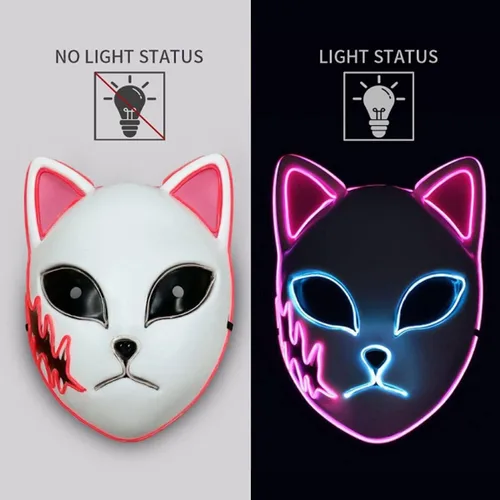 Vista 2 de goodhelper Halloween Demon Slayer Mask Japanese Anime Carnival Masquerade Fox Mask