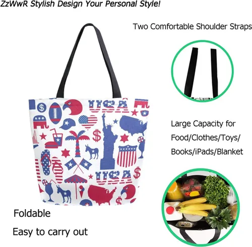 Vista 2 de Bolso de hombro extra grande con estampado de estilo de moda para viajes en la playa, fin de semana, gimnasio, compras de comestibles