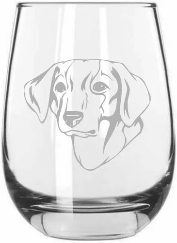 Vista 547 de Shar Pei (chino) - Vaso de vino sin tallo grabado para perro, 15.25 onzas