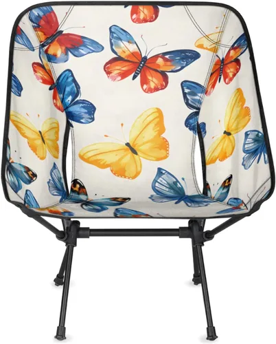 Vista 7 de Honeybaby Silla plegable de camping con mariposa, sillas de camping, ligeras, portátiles, sillas plegables para exteriores, para camping, viajes