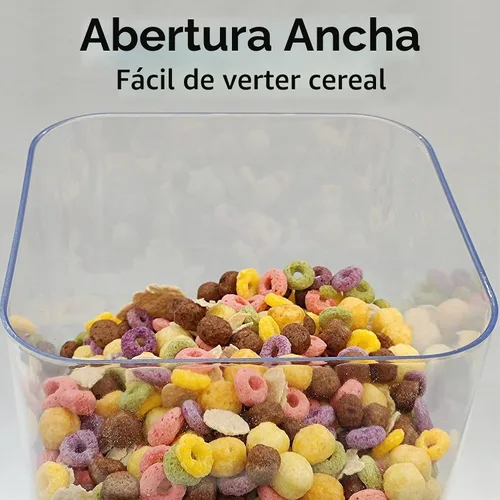 Vista 2 de 5L Cereal Dispenser Countertop with lids, Organization and Storage Containers for Kitchen and pantry, Rice Dispenser for food, Cereal, Beans, Nuts
