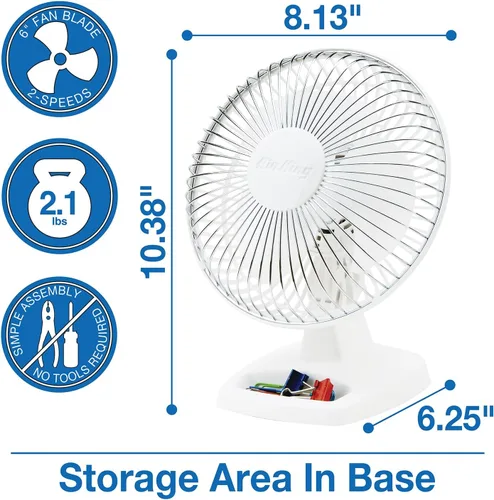 Vista 4 de Air King 9146 Ventilador de circulación de 2 velocidades de 6 pulgadas