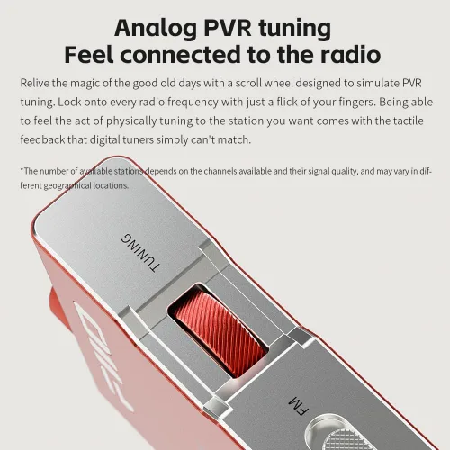 Vista 4 de FiiO RR11 Receptor de radio estéreo portátil HiFi FM con sintonización analógica PVR, efectos de sonido BASS+3D, 64MHz-108MHz