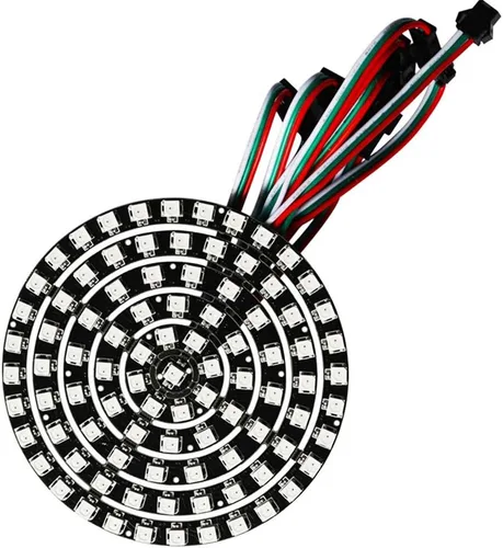 Vista 6 de 60 LEDs WS2812B 5050 RGB LED Anillo Lámpara Luz Direccionable Individual Full Dream Color DC5V con Mini Controlador