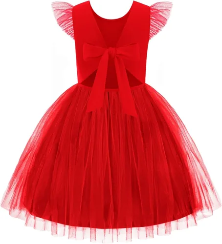 Vista 26 de Arshiner Vestido tutú de verano para niñas pequeñas, de tul sin espalda, para fiesta, cumpleaños, vestidos de algodón, 2-6 años