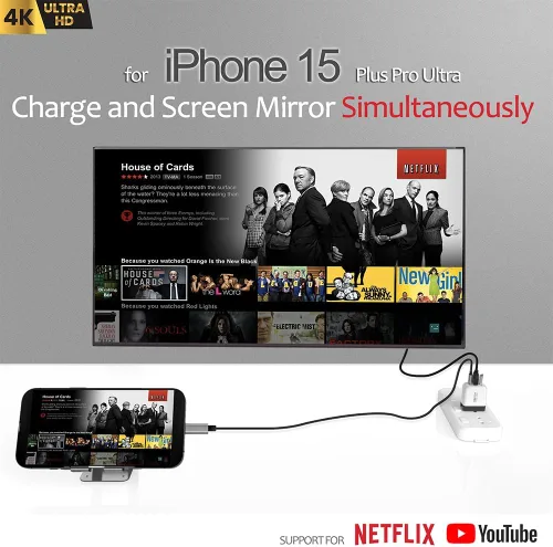 Vista 3 de Base para interruptorcargador iPhone 15, adaptador ShuOne USB C a HDMI, para Nintendo SwitchOLED con puertos de carga rápida HDMI 4K a 60Hz