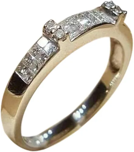 Vista 3 de WoCoo Anillo de compromiso con diamantes de zafiro blanco brillante para mujer elegante apilable plata 10