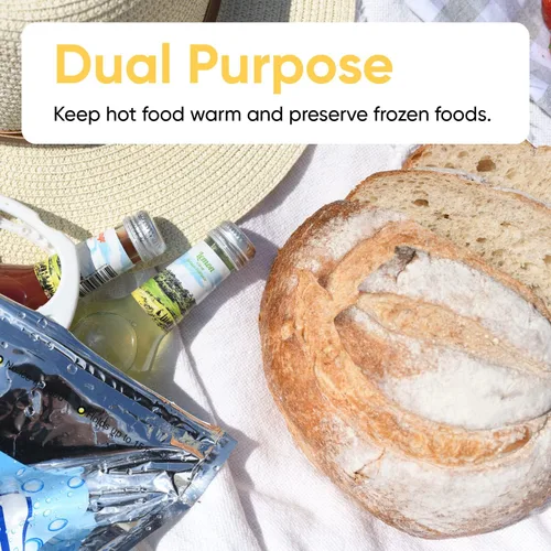 Vista 6 de Superio Bolsas aisladas para bebidas frías y calientes para entrega de alimentos, bolsas de compras de comestibles, almacenamiento de alimentos
