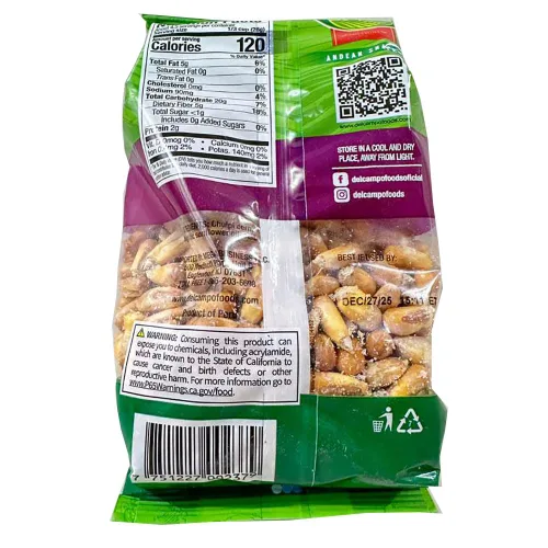 Vista 3 de DEL CAMPO Bocadillos andinos Maíz Chulpi crujiente salado Chulpe de maíz frito salado 4.59 oz Paquete de 2 Producto de Perú