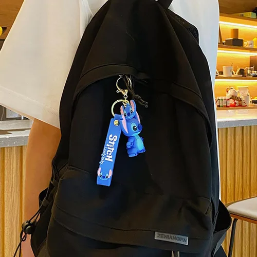 Vista 5 de ANEIMIAH Lindos llaveros de puntada para mujer, llavero Lilo y Stitch para llaves de coche, accesorios