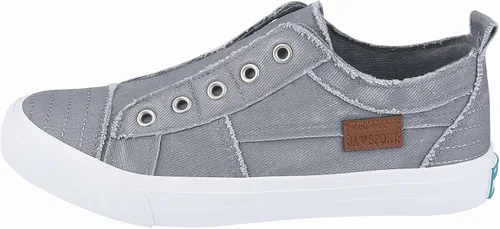Vista 4 de JENN ARDOR Tenis de moda para mujer, bajos, hechos de tela sin cordones, fáciles de poner