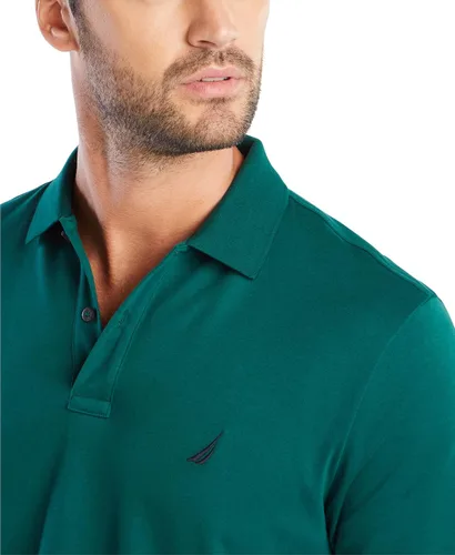 Vista 4 de Nautica Polo de manga corta sólido entrelazado para hombre