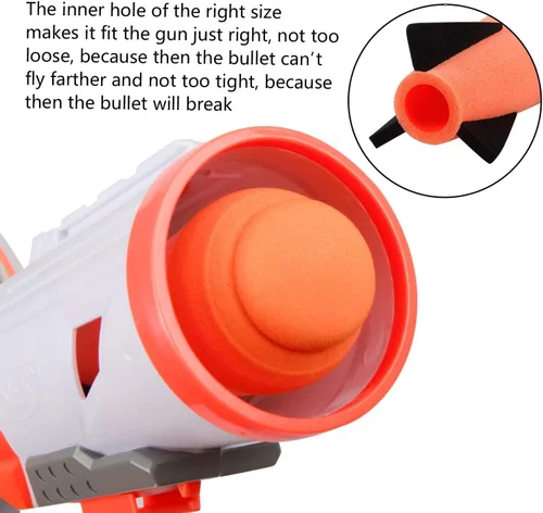 Vista 4 de Ruibytree 6 Packs Mega Missile Refill for Nerf N-Strike Elite Series, Compatible Darts Mega Missile Refill Bullets Foam Rockets for Nerf Party