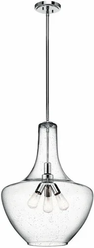 Vista 8 de Kichler Everly - Lámpara colgante de 11.25 pulgadas con 1 luz, diseño de vidrio fantasía transparente en níquel cepillado