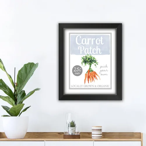 Vista 2 de Carrot Patch Sign 4 11 x 14 Black Framed Print Under Plexiglass