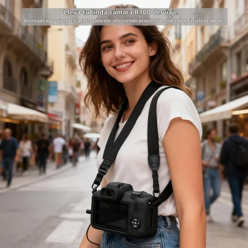 Vista 3 de Funda para cámara Canon EOS R100, funda protectora de silicona suave, antiarañazos, funda delgada con protector de pantalla, accesorios para Canon
