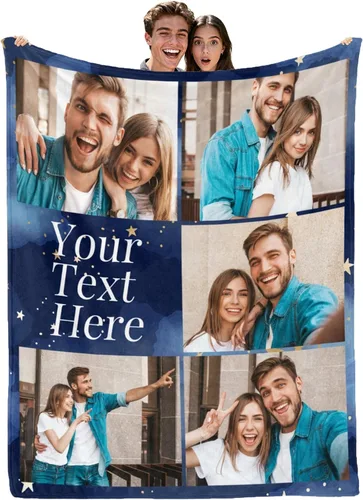 Vista 18 de envía al día siguiente, manta personalizada con texto en imagen, manta personalizada de foto, manta de franela personalizada, regalos personalizados