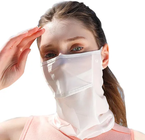 Vista 8 de Máscara facial con protección UV para el cuello, pasamontañas, bandana para mujer, máscara de golf Negro