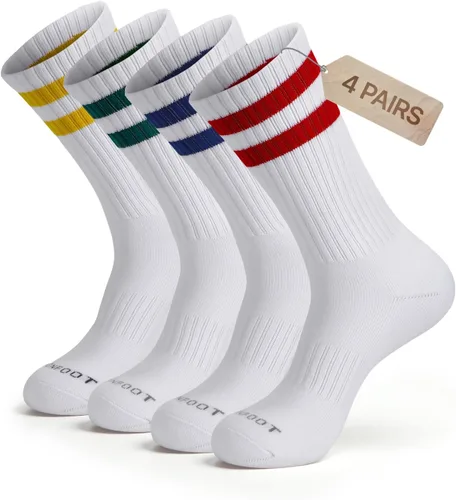 Vista 14 de MONFOOT 3-8 pares de calcetines deportivos acolchados para mujeres y [Sólido] Negro (8 Pares)