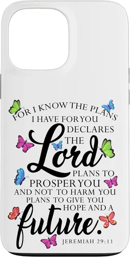 Vista 22 de iPhone 16 Christian Faith Jeremiah 29 11 Inspiring Butterfly Art Women Case