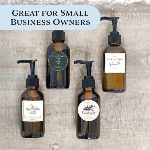 Vista 5 de Cornucopia Brands Botellas de vidrio ámbar de 4 onzas (paquete de 4) ideales para lociones, jabón líquido, aromaterapia y más