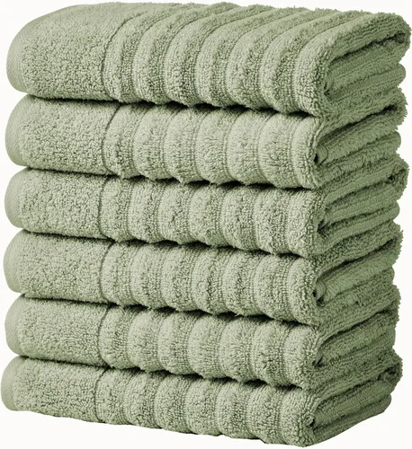 Vista 33 de Great Bay Home Juego de 6 toallas de mano – Toallas 100% algodón – Toallas absorbentes y de secado rápido para el baño (Duna)
