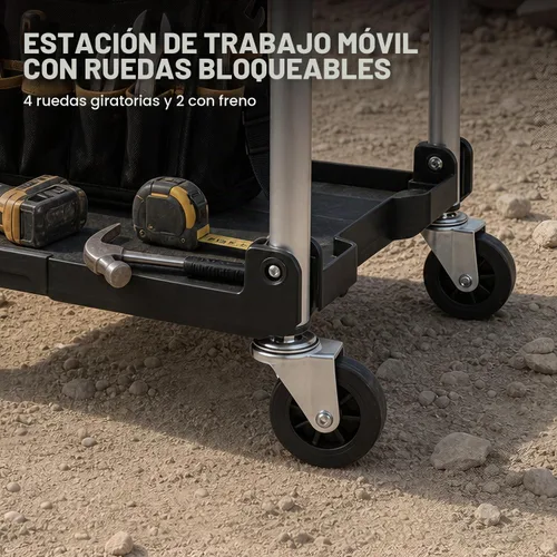 Vista 7 de BIG RED Carro de servicio plegable plegable, carrito de herramientas Negro