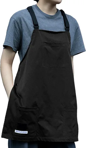 Vista 8 de Work Apron With Pockets Stain-resistant Detachable Hairdressing Protective Wear Restaurant Supplies Tool Carrying