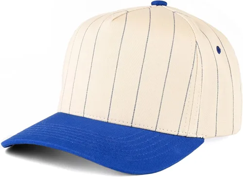 Vista 22 de Funky Junque - Sombreros Snapback de Lona Vintage de Dos Tonos Rayas a rayas - Rojo/Beige