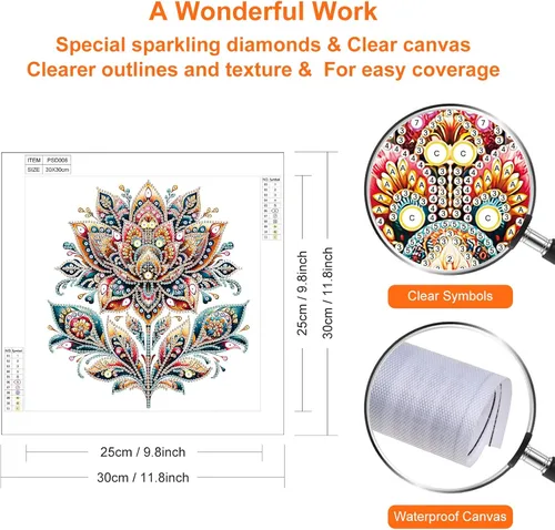 Vista 2 de Stalente Kits de pintura de diamantes para adultos, flores, kits de arte de diamantes de forma especial 5D para principiantes, pintura de diamantes
