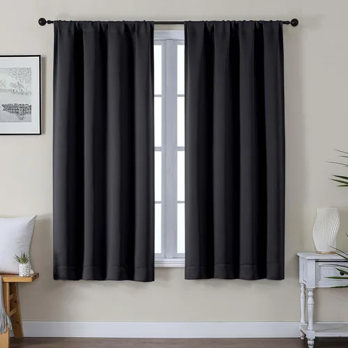 Vista 79 de Gwine Cortinas opacas para dormitorio, 54 pulgadas de largo, paneles de cortina de ventana con aislamiento térmico y reducción de ruido, cortinas