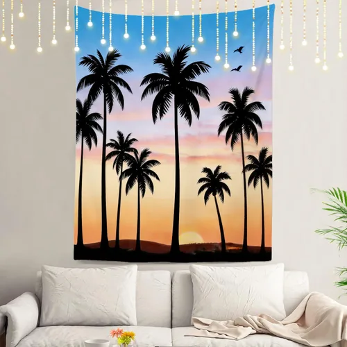 Vista 37 de Shrahala Modern Abstract Artwork Wall Tapestry, Orange Black Beige Wall Hanging Large Tapestry Decoration Polyester Fiber White Hem Around for Dorm