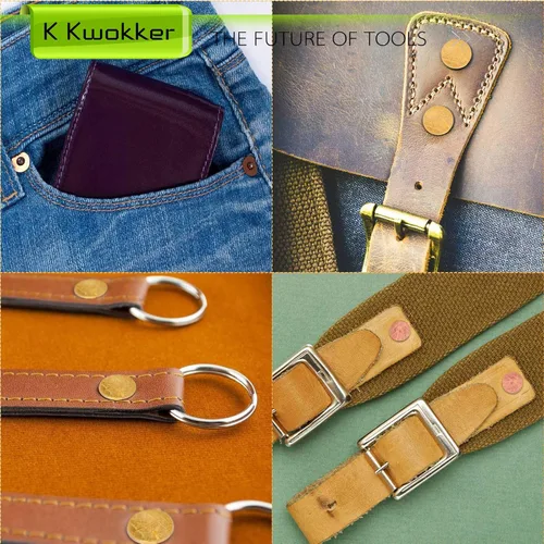 Vista 7 de 81 remaches de cobre para cuero, con rebabas, fijador de rebabas #9 y #12, juego de punzones de cuero de 0.138 in, para jeans, chaqueta, ropa