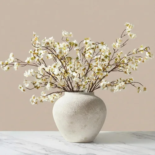 Vista 10 de Orange Faux Wildflowers for Fall Decor, Artificial Mum Look For Porch